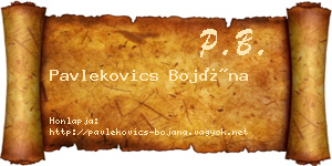 Pavlekovics Bojána névjegykártya